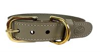 SAZZZ HALSBAND HOND BRAVEHEART CLASSIC LEER TAUPE 32-39x2,5 CM