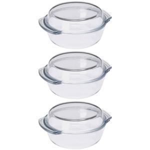 3x Glazen ovenschalen 20 cm - Ovenschalen