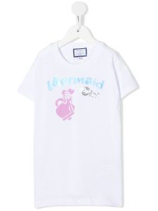 Simonetta t-shirt 'Mermaid Girl' en coton - Blanc