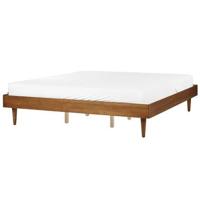 Beliani-TOUCY-Tweepersoonsbed-Lichtbruin-180 x 200 cm-Rubberhout