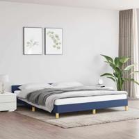Bedframe met hoofdeinde zonder matras 160x200 cm stof blauw