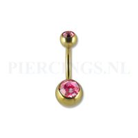 Navelpiercing goudkleurig roze