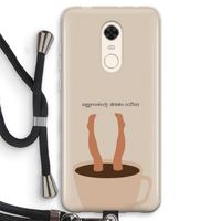 Aggressively drinks coffee: Xiaomi Redmi 5 Transparant Hoesje met koord
