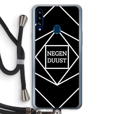 Negenduust geometrisch: Samsung Galaxy A20s Transparant Hoesje met koord