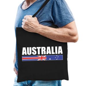 Australie supporter schoudertas Australia zwart katoen   -
