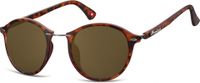 Montana zonnebril unisex panto gevlamd bruin (S22) - thumbnail