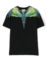 Marcelo Burlon County Of Milan Kids t-shirt en coton biologique à imprimé Wings - Noir