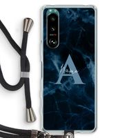 Midnight Marble: Sony Xperia 5 III Transparant Hoesje met koord