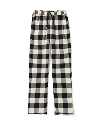 HEMA Heren pyjamabroek flanel ruiten zwart (zwart)
