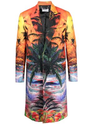 Philipp Plein manteau Hawaii à imprimé graphique - Orange