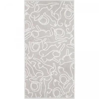 Cawö Cawö Cute Cats 6264 Handdoek 50x100 platin/wit