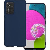 Basey Samsung Galaxy A52 Hoesje Siliconen Hoes Case Cover - Donkerblauw - thumbnail