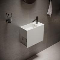 Wastafel Ideavit Solidwash 45x22x38 cm Solid Surface Mat Wit