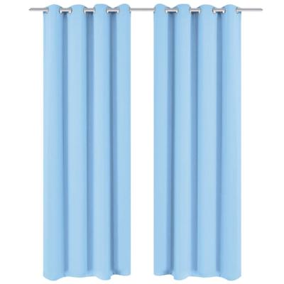 VidaXL Gordijnen met metalen ringen verduisterend 135x175 turquoise 2 st