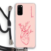 Blooming Heart: Samsung Galaxy S20 Transparant Hoesje met koord