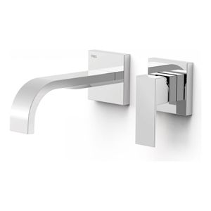 Tres Cuadro inbouw wastafelkraan uitloop 18 cm vierkant chroom
