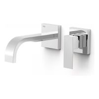 Tres Cuadro inbouw wastafelkraan uitloop 18 cm vierkant chroom