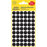 Etiket avery 3140 rond 12mm zwart 270st