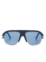 Moncler Eyewear lunettes de soleil teintées à monture pilote - Bleu