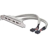 Digitus AK-300304-002-E 4 x USB A 2 x IDC (10-pin) Beige kabeladapter/verloopstukje - thumbnail