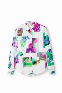 Blouse met digitale fotoprint - WHITE - XL