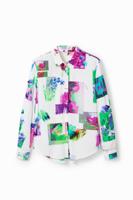 Blouse met digitale fotoprint - WHITE - M - thumbnail