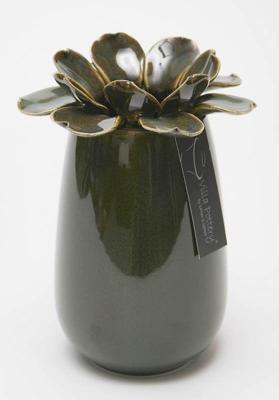 Madelief Vaas porselein 14x20cm groen