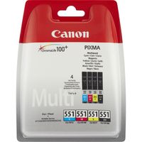 Canon CLI-551 C/M/Y/BK w/o sec inktcartridge 4 stuk(s) Origineel Normaal rendement Zwart, Cyaan, Magenta, Geel