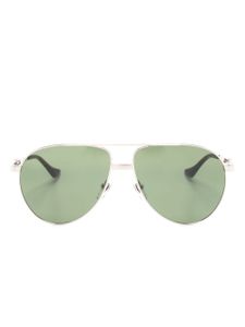 Gucci Eyewear lunettes de soleil oversize à logo gravé - Marron