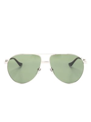 Gucci Eyewear lunettes de soleil oversize à logo gravé - Marron
