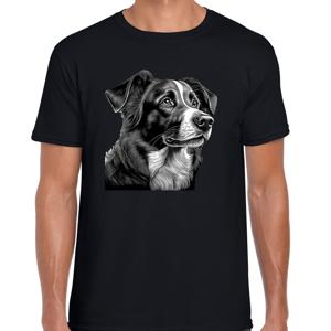 Cadeau/verkleed T-shirt heren - zwart - Border Collie hond - honden liefhebber