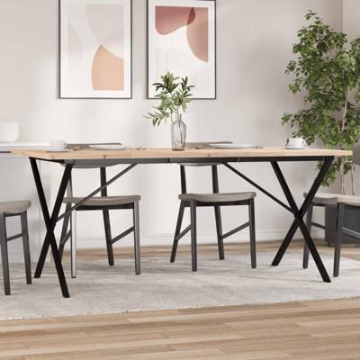 Eettafel X-frame 180x90x75,5 cm massief grenenhout en staal