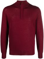 Canali pull en laine mérinos à col zippé - Rouge