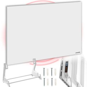 tectake® - Infraroodpaneel met thermostaat en omval- en overhittingsbeveiliging - 700 w - 90x2,5x60cm - 405012