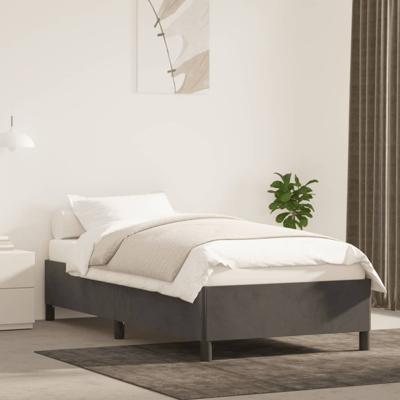 Bedframe zonder matras 100x200 cm fluweel donkergrijs