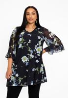 Yoek Tuniek wide bottom BLUETT | Zwart | Maat 46/48