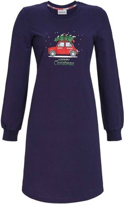 Blauw dames nachthemd Merry Chirstmas