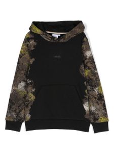 BOSS Kidswear camouflage-print hoodie - Noir