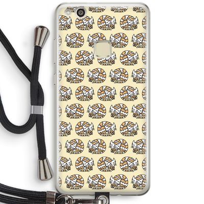 Slapende poes: Huawei Ascend P10 Lite Transparant Hoesje met koord