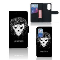 Telefoonhoesje met Naam Huawei P40 Skull Hair | Portemonnee hoesje