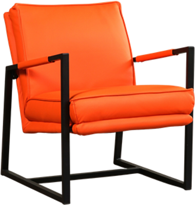 Oranje leren industriële design fauteuil Secret - Toledo Leer Orange (oranje leer)
