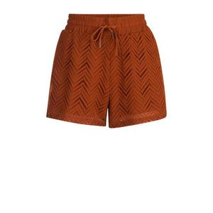 Eksept by Shoeby kanten straight fit short met zijstreep camel
