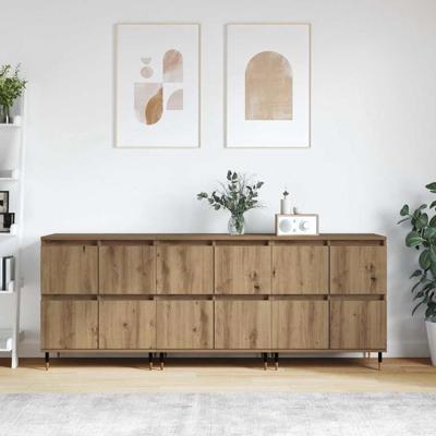 Dressoirs 3 pcs artisanaal eikenkleurig 180 x 35 x 70 cm