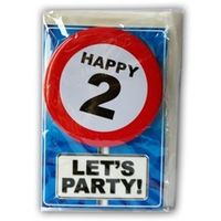 Happy Age Kaart Button - 2 Jaar - thumbnail