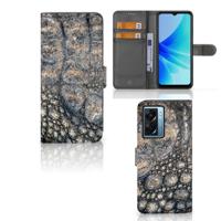 OPPO A77 5G | A57 5G | Telefoonhoesje | Met pasjeshouder | Krokodillenprint