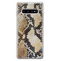 Samsung Galaxy S10 Plus siliconen hoesje - Golden snake