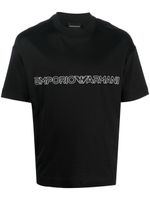 Emporio Armani t-shirt en coton mélangé - Noir - thumbnail