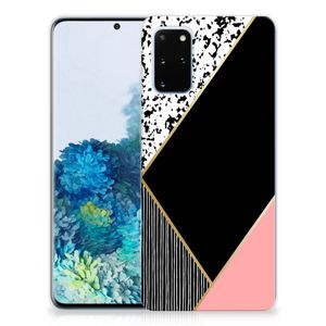 Samsung Galaxy S20 Plus TPU Hoesje Zwart Roze Vormen