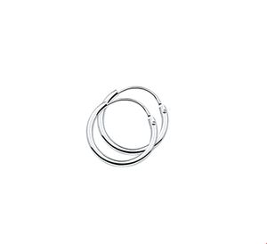 TFT Creolen Ronde Buis Zilver Gerhodineerd Glanzend 1.3 mm x 15 mm