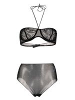 Oséree ensemble soutien-gorge à ornements en cristal - Noir